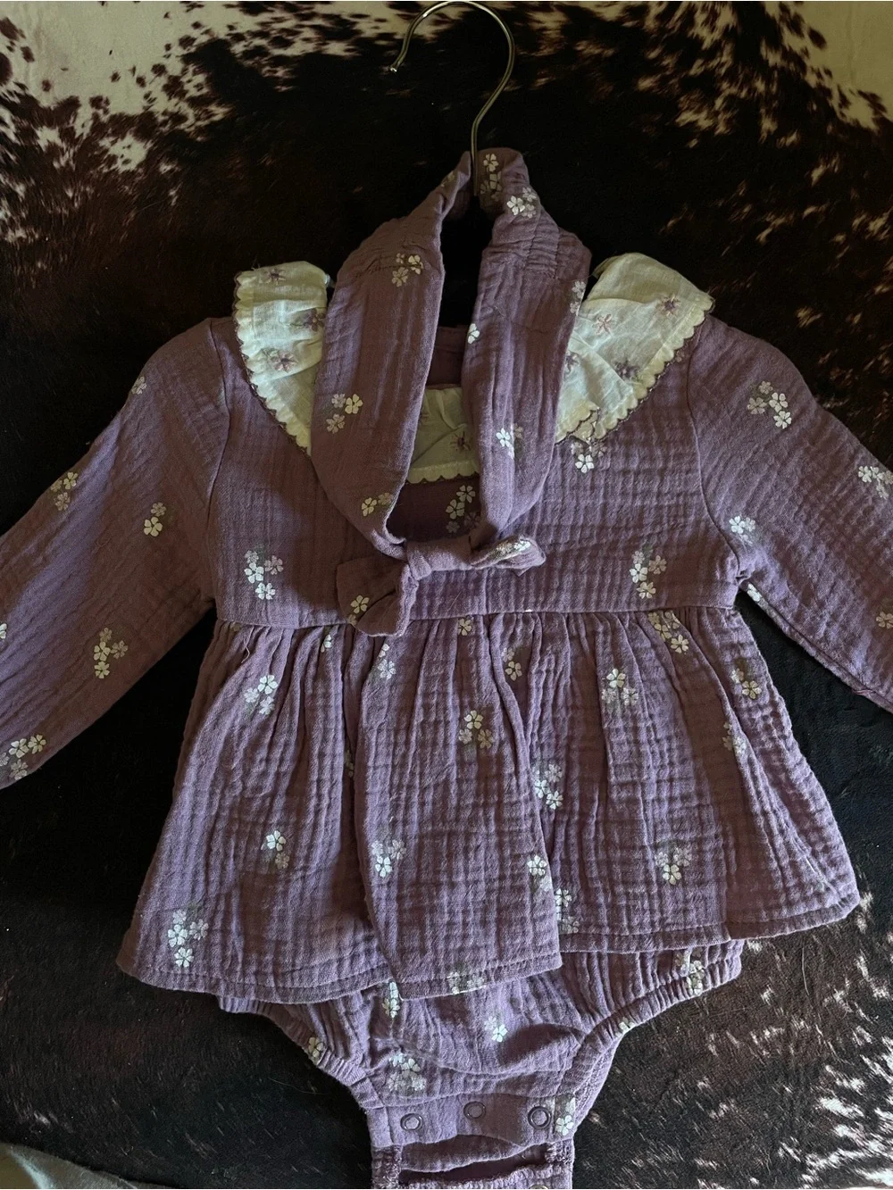 Lavender Floral Baby Romper Set